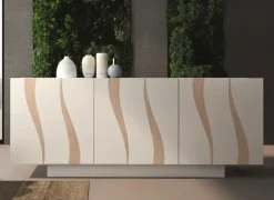 Mirandola Nicola e Cristano Madia di in laccato opaco Flame in Offerta Outlet- Madie