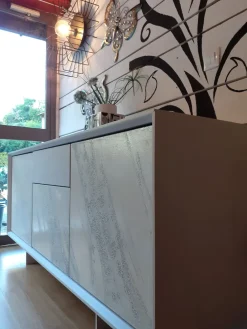 Madia di in laccato opaco Zen a prezzo Outlet^Mobilgam Discount