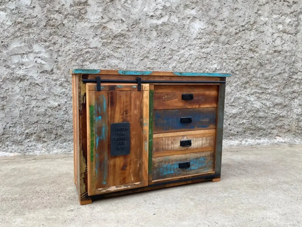 Outlet Etnico Madia di in legno Madia credenza jupiter 120 riciclo in Offerta Outlet- Madie