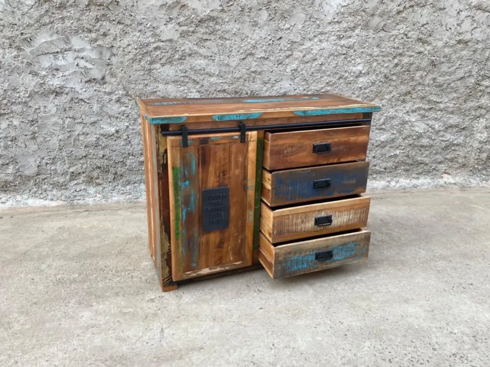 Outlet Etnico Madia di in legno Madia credenza jupiter 120 riciclo in Offerta Outlet- Madie