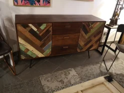 New Madia di in legno Madia ante e tre cassetti rennes  industrial in legno   in Offerta Outlet Madie