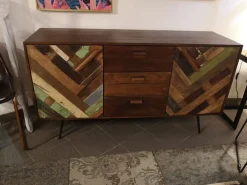 New Madia di in legno Madia ante e tre cassetti rennes  industrial in legno   in Offerta Outlet Madie