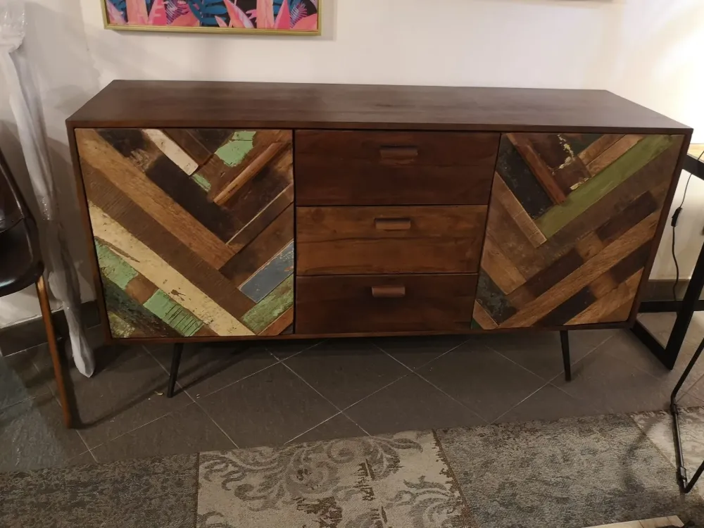 New Madia di in legno Madia ante e tre cassetti rennes industrial in legno in Offerta Outlet Madie