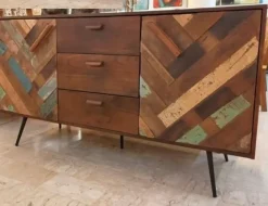 New Madia di in legno Madia ante e tre cassetti rennes industrial in legno in Offerta Outlet Madie