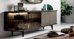 Ozzio Madia di in vetro Brera vetro a prezzo riservato- Madie