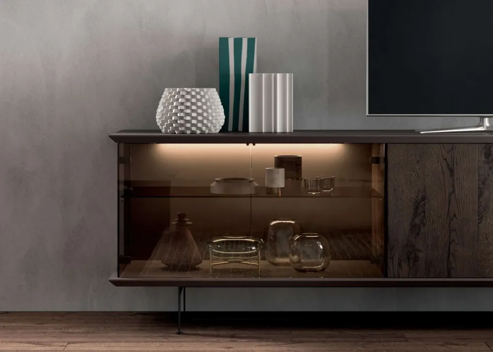 Ozzio Madia di in vetro Brera vetro a prezzo riservato- Madie