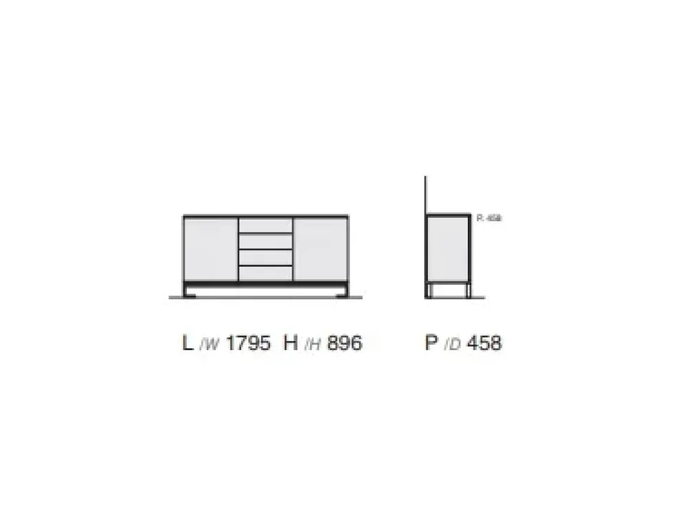 Madia modello Camilla in laccato opaco^Favero New