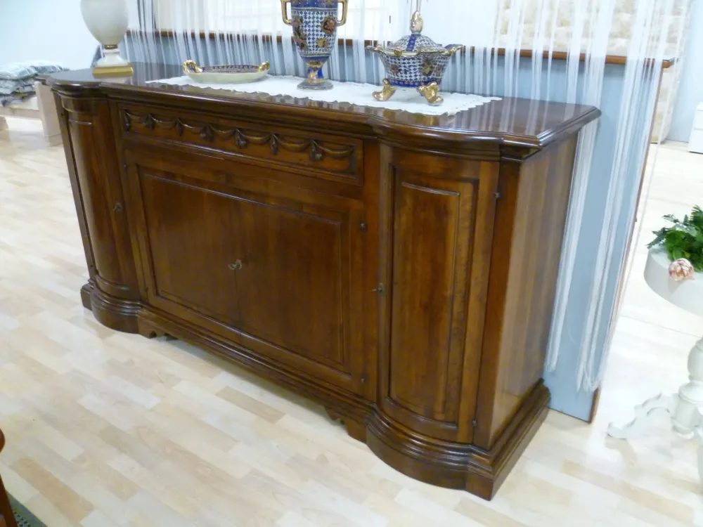 Artigianale Madia in legno stile classico Bombata- Madie