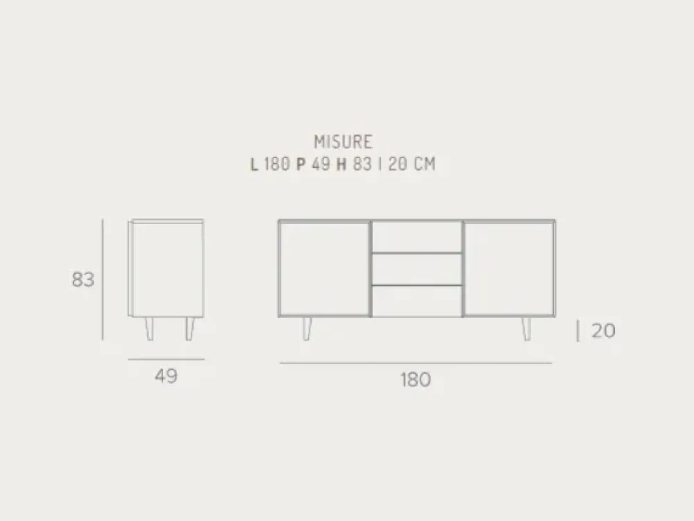Outlet Madia in legno stile moderno Minerva Madie