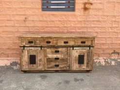 Madia in stile moderno Credenza industrial jupiter ante scorrevoli e cassetti in offerta di a prezzo scontato^Outlet Etnico Clearance