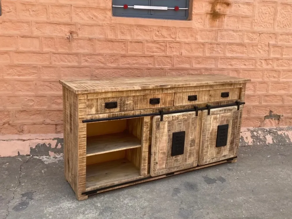 Madia in stile moderno Credenza industrial jupiter ante scorrevoli e cassetti in offerta di a prezzo scontato^Outlet Etnico Clearance
