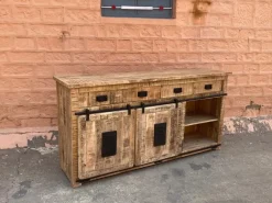 Madia in stile moderno Credenza industrial jupiter ante scorrevoli e cassetti in offerta di a prezzo scontato^Outlet Etnico Clearance