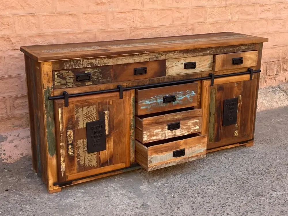 Madia in stile moderno madia industrial jupiter legno recicle di a prezzo Outlet^Outlet Etnico New