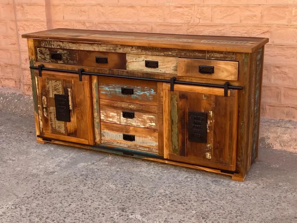 Madia in stile moderno madia industrial jupiter legno recicle di a prezzo Outlet^Outlet Etnico New