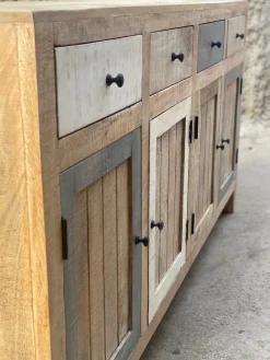 Outlet Etnico Madia in stile moderno Madia linz stile nordic 4 ante 4 cassetti   di in Offerta Outlet- Madie