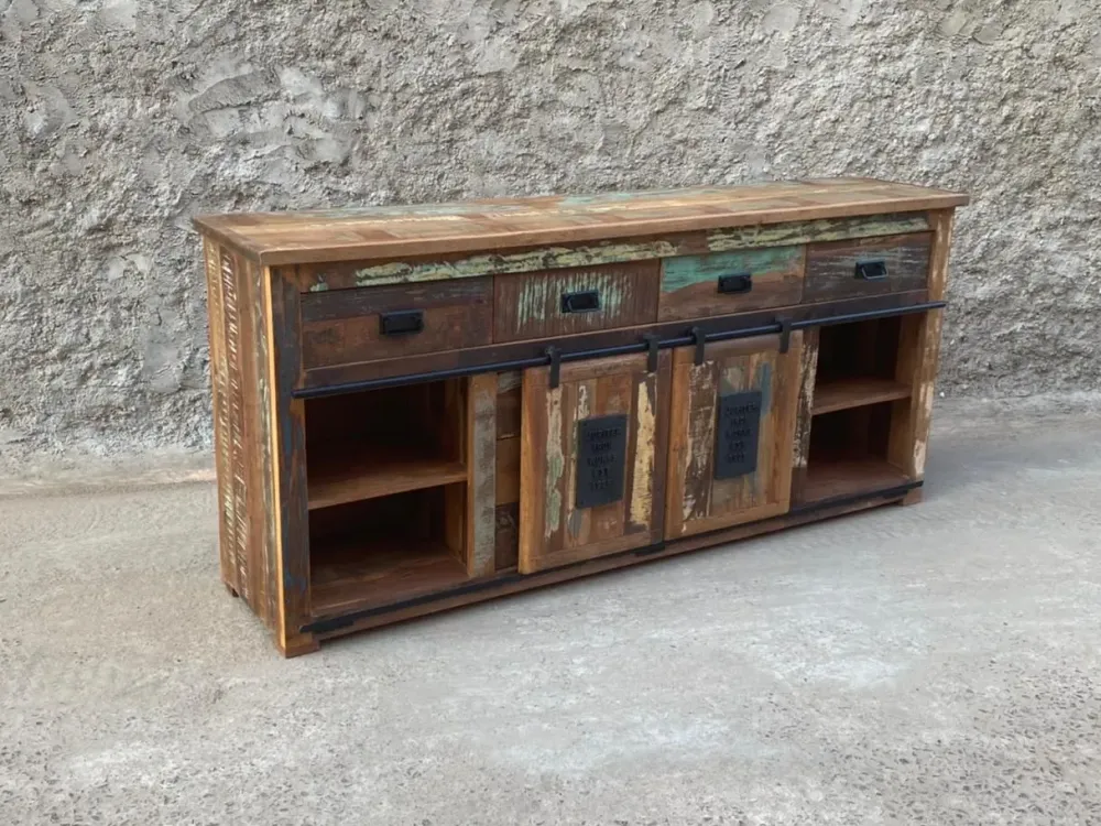 Madia in stile moderno Madia 10cassetti e due ante scorrevoli jupiter vintage di a prezzo scontato^Outlet Etnico