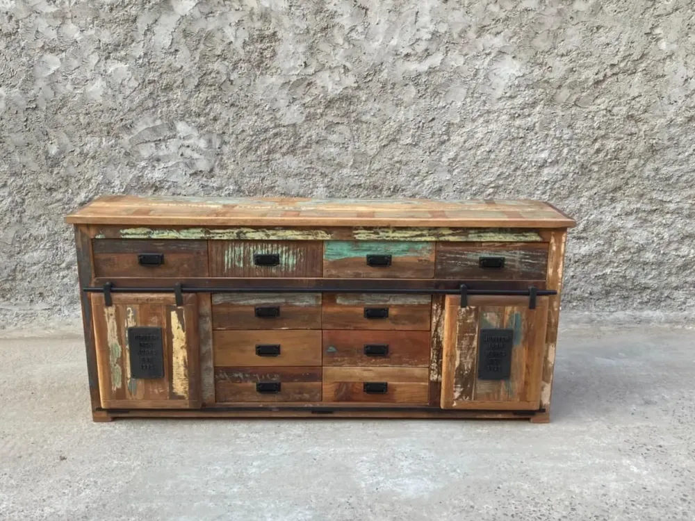 Madia in stile moderno Madia 10cassetti e due ante scorrevoli jupiter vintage di a prezzo scontato^Outlet Etnico