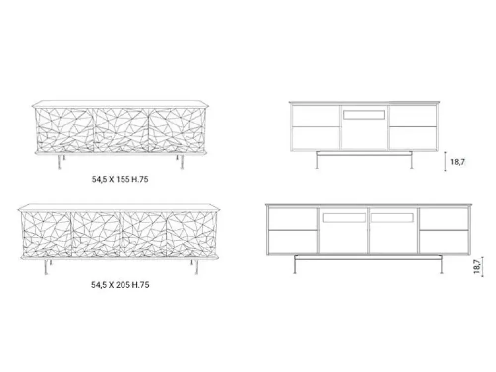 Madia in stile moderno Vegas di in offerta^Ozzio
