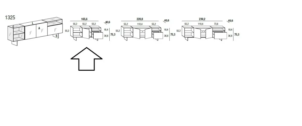 Sale Madia Madia 1325 di a prezzi convenienti Madie