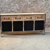 Outlet Etnico Madia M,adia credenza industrial legno e ferro  4 ante 4 cassetti di con forte sconto- Madie