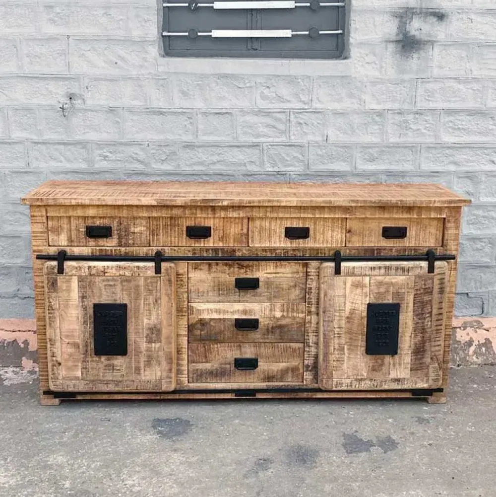 Madia Madia credenza jupiter indutrial 2 ante scorrevoli 7 cassetti di a prezzi convenienti^Outlet Etnico New