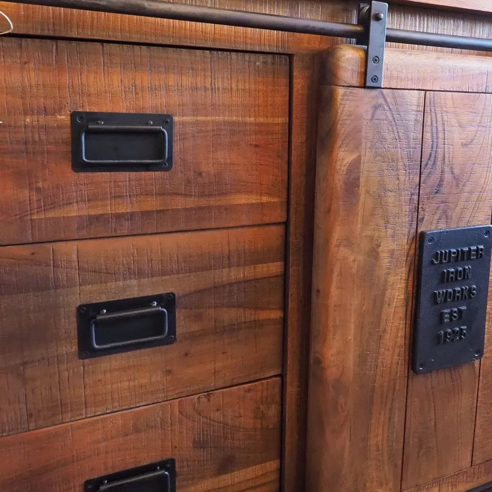 Sale Madia Madia industrial jupiter 2 ante scorrevoli e cassetti di a prezzi convenienti Madie