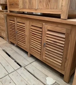 Madia modello Credenza teak riciclato 4a 180 cm di a PREZZI OUTLET^Outlet Etnico New