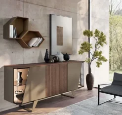 Mobilgam Madia modello Horizon glass 1034 di in Offerta Outlet- Madie