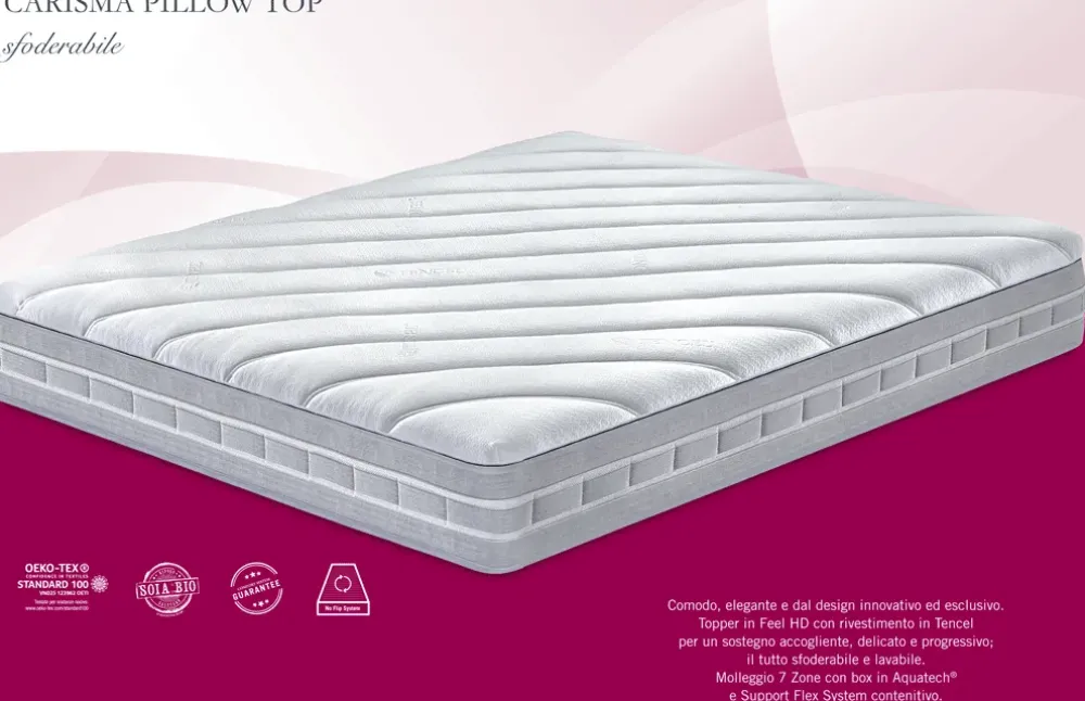 Materasso Carisma pillow top molle insacchettate a prezzo ribassato^Manifattura Falomo Online