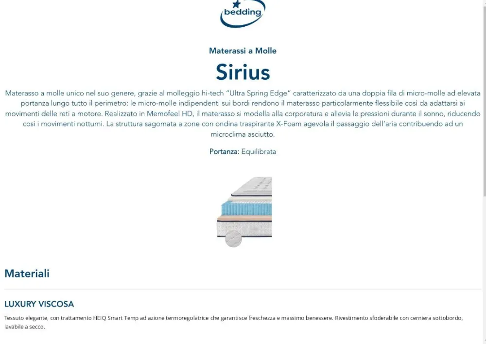 Bedding Materasso molle insacchettate a prezzo scontato- Materassi