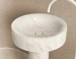 Md work Mobile arredo bagno A terra Lavabo in vero marmo carrara con sconto- Mobili Bagno A Terra