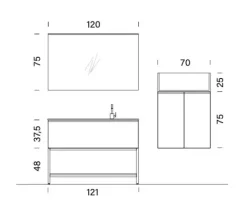 Discount Mobile bagno A terra Bg003 a prezzo scontato Mobili Bagno A Terra