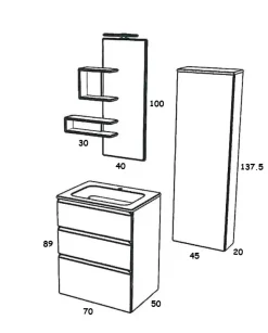 Ideal Bagni Mobile bagno A terra Ibay scontato - 30%- Mobili Bagno A Terra