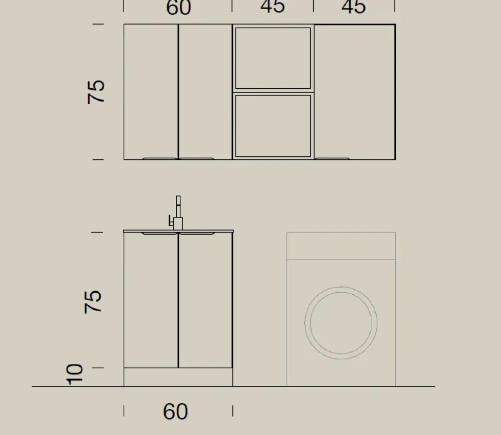 Mobile bagno A terra Lavanderia up028 a prezzo scontato^Compab