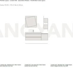 Ardeco Mobile bagno yang 3 SCONTATO a PREZZI OUTLET- Mobili Bagno Sospeso