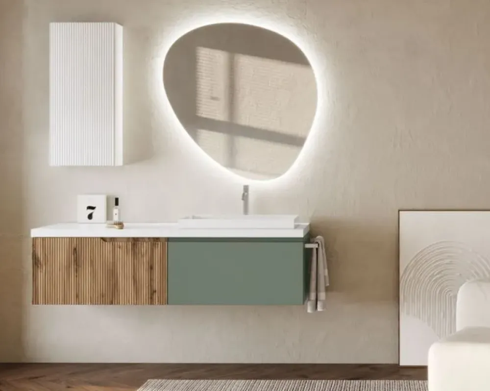Artigianale Mobile bagno Canneto 140 IN OFFERTA OUTLET- Mobili Bagno Sospeso