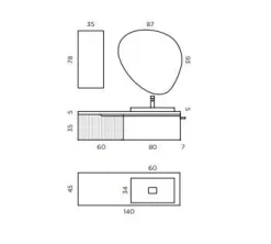 Artigianale Mobile bagno Canneto 140 IN OFFERTA OUTLET- Mobili Bagno Sospeso