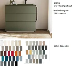 Baxar Mobile bagno Sintesi m3system tekcolormatt 105 IN OFFERTA OUTLET- Mobili Bagno A Terra