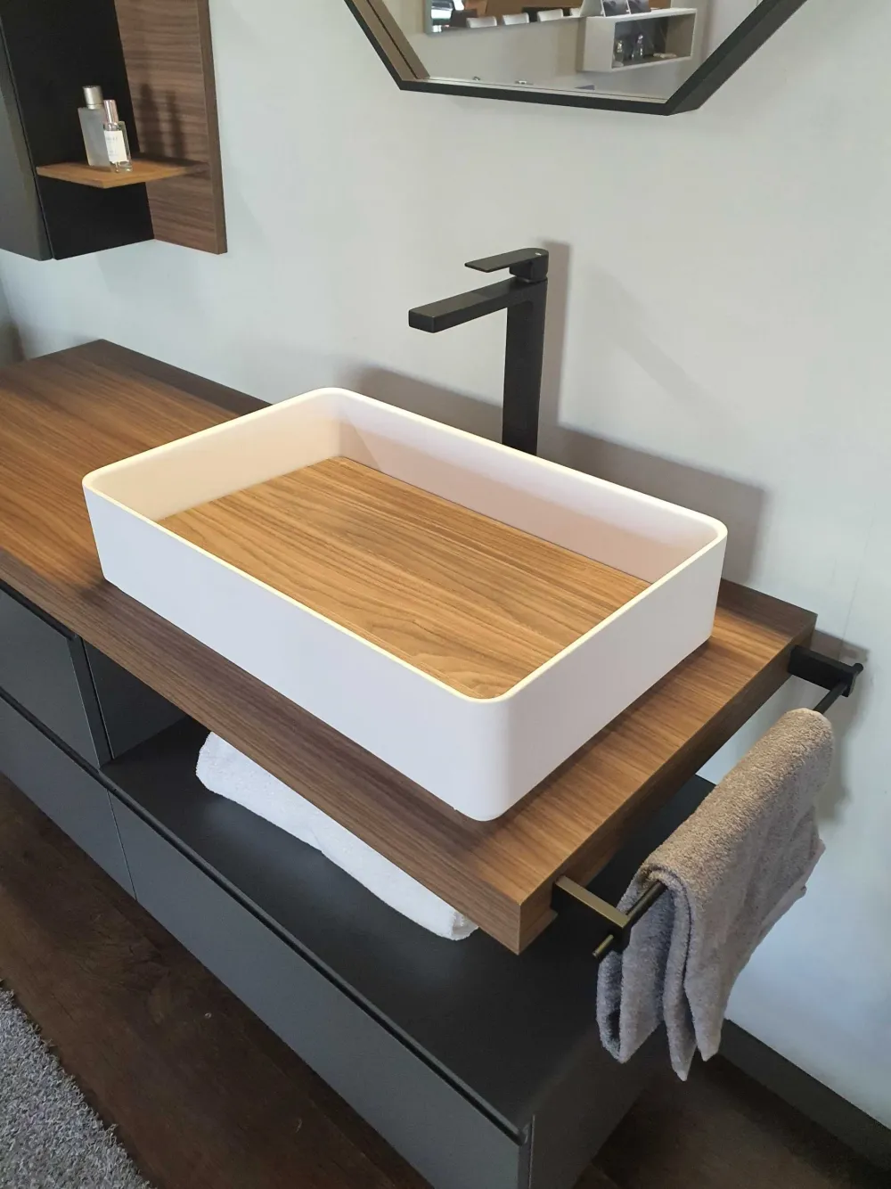 Baxar Mobile bagno Surf grigio fumè IN OFFERTA OUTLET- Mobili Bagno Sospeso