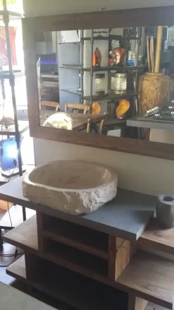 New Mobile bagno Mobile bagno  zen iroko i  legno di noce indiano  in offerta outlet IN OFFERTA OUTLET Mobili Bagno A Terra