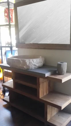 New Mobile bagno Mobile bagno  zen iroko i  legno di noce indiano  in offerta outlet IN OFFERTA OUTLET Mobili Bagno A Terra