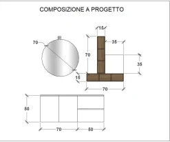 Outlet Mobile bagno in laminato modello M1 system di in Offerta Outlet Mobili Bagno Sospeso