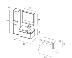 New Mobile bagno Duetto 05 IN OFFERTA OUTLET Mobili Bagno Sospeso