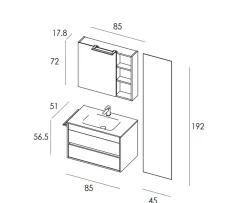 Discount Mobile bagno Duetto 08 IN OFFERTA OUTLET Mobili Bagno Sospeso