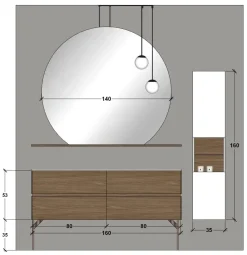 Baxar Mobile bagno moderno M2 system di in OFFERTA OUTLET - 20%- Mobili Bagno Sospeso