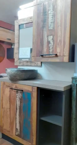 Hot Mobile bagno Mobile bagno vintage recicle industrial   con un ribasso imperdibile Mobili Bagno A Terra