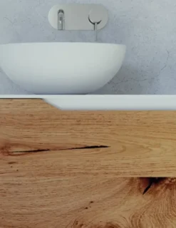 Arteba Mobile bagno Rustech naturale-bianco SCONTATO a PREZZI OUTLET- Mobili Bagno Sospeso