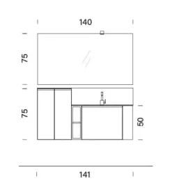 Mobile bagno Sospeso Bg013 a prezzo scontato Mobili Bagno Sospeso