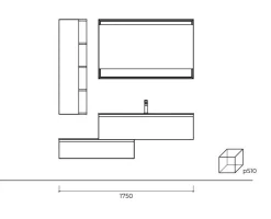 Cerasa Mobile bagno sospeso Bianca 9 di SCONTATO - 30%- Mobili Bagno Sospeso