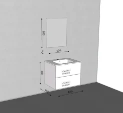 Discount Mobile bagno Sospeso Byte next 01 mobile con specchio in offerta Mobili Bagno Sospeso